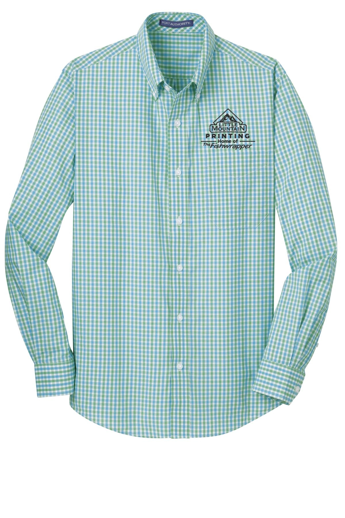 Variant Image for S654 - Port Authority® Long Sleeve Gingham Easy Care Shirt - LMP - 1 Color - Black - Website Little Mountain Printing