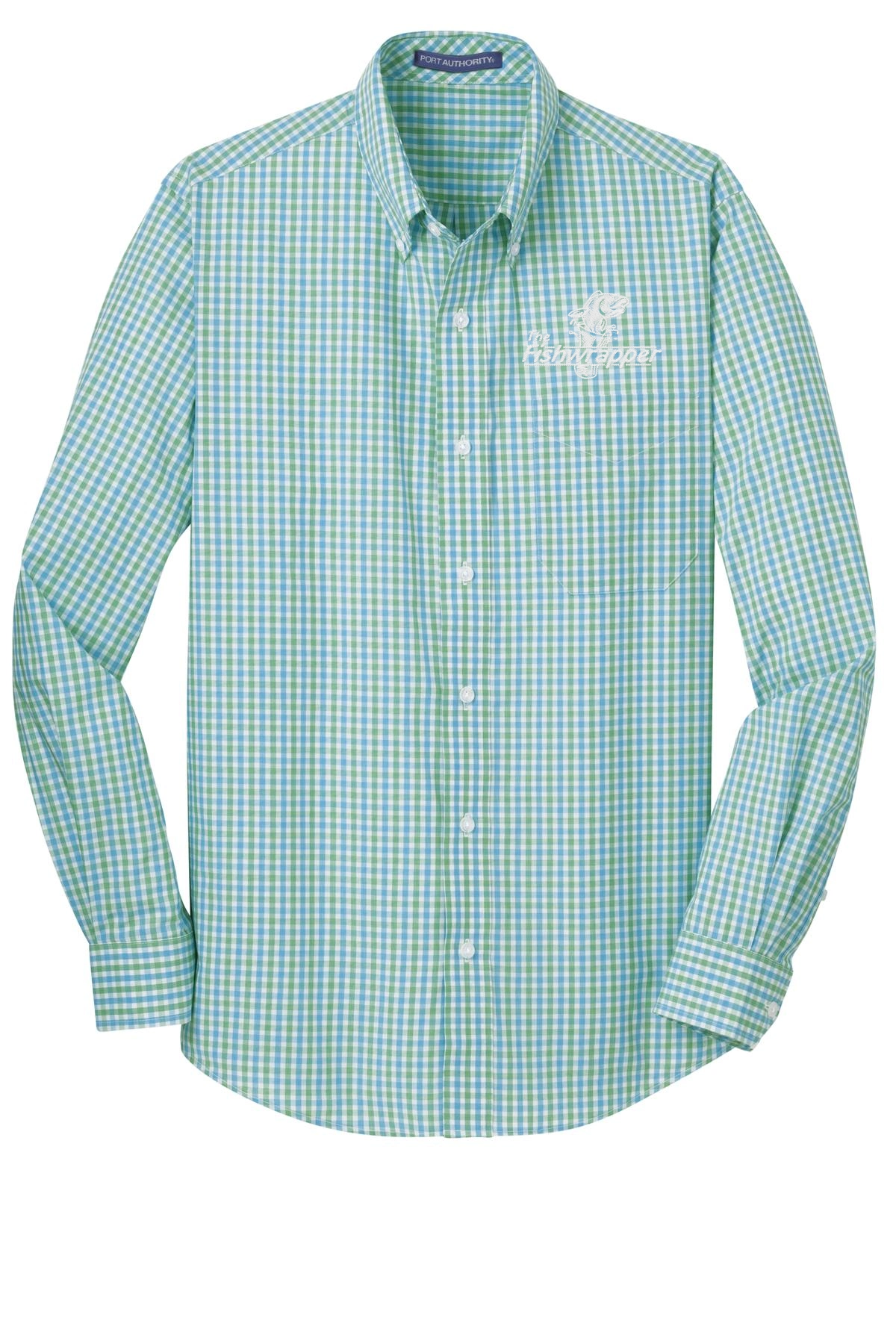 Variant Image for S654 - Port Authority® Long Sleeve Gingham Easy Care Shirt - FW - 1 Color White - Website Little Mountain Printing
