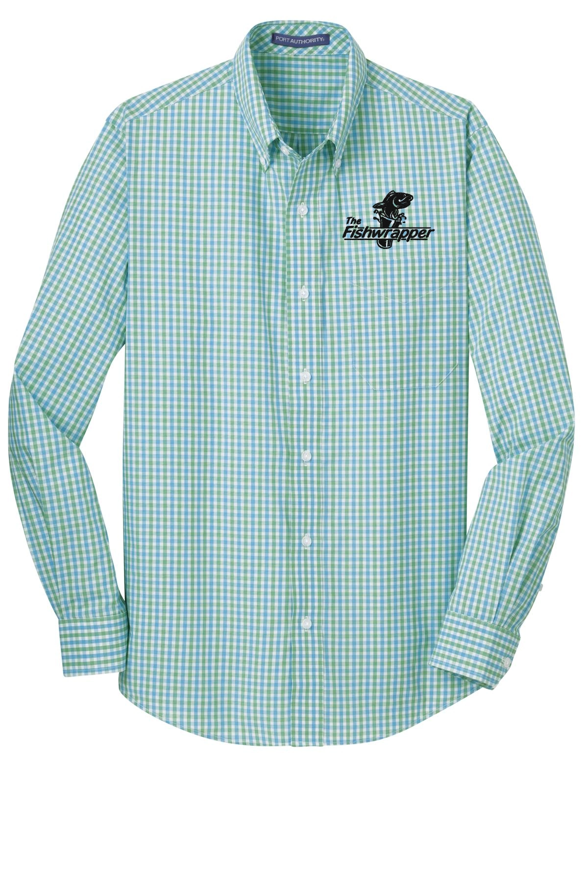 Variant Image for S654 - Port Authority® Long Sleeve Gingham Easy Care Shirt - FW - 1 Color Black - Website Little Mountain Printing