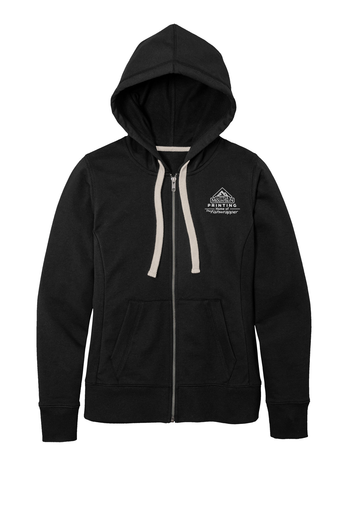 Variant Image for DT8103 - District® Women's Re-Fleece™Full-Zip Hoodie - LMP - 1 Color - White - Website Little Mountain Printing