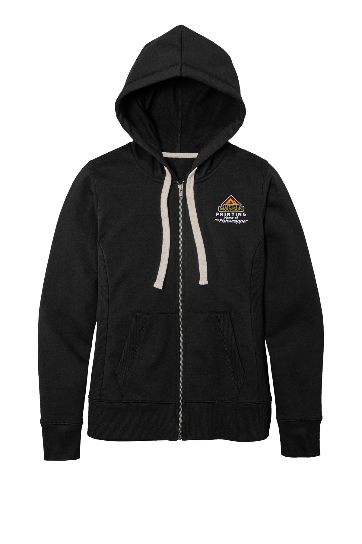 Variant Image for DT8103 - District® Women's Re-Fleece™Full-Zip Hoodie - LMP - 3 Color - Maroon,White,Gold - Website Little Mountain Printing