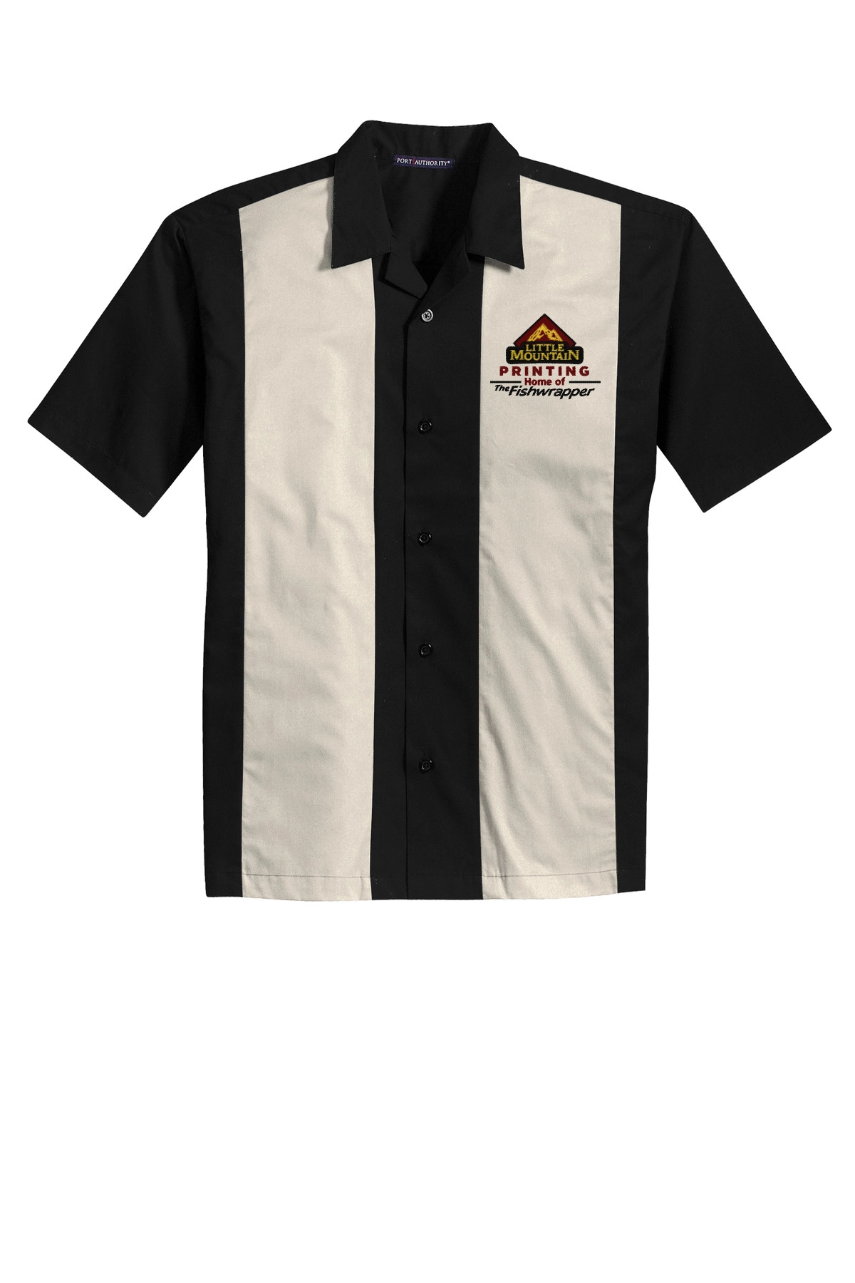 Variant Image for S300 - Port Authority® Retro Camp Shirt - LMP - 3-Color Black - Website Little Mountain Printing