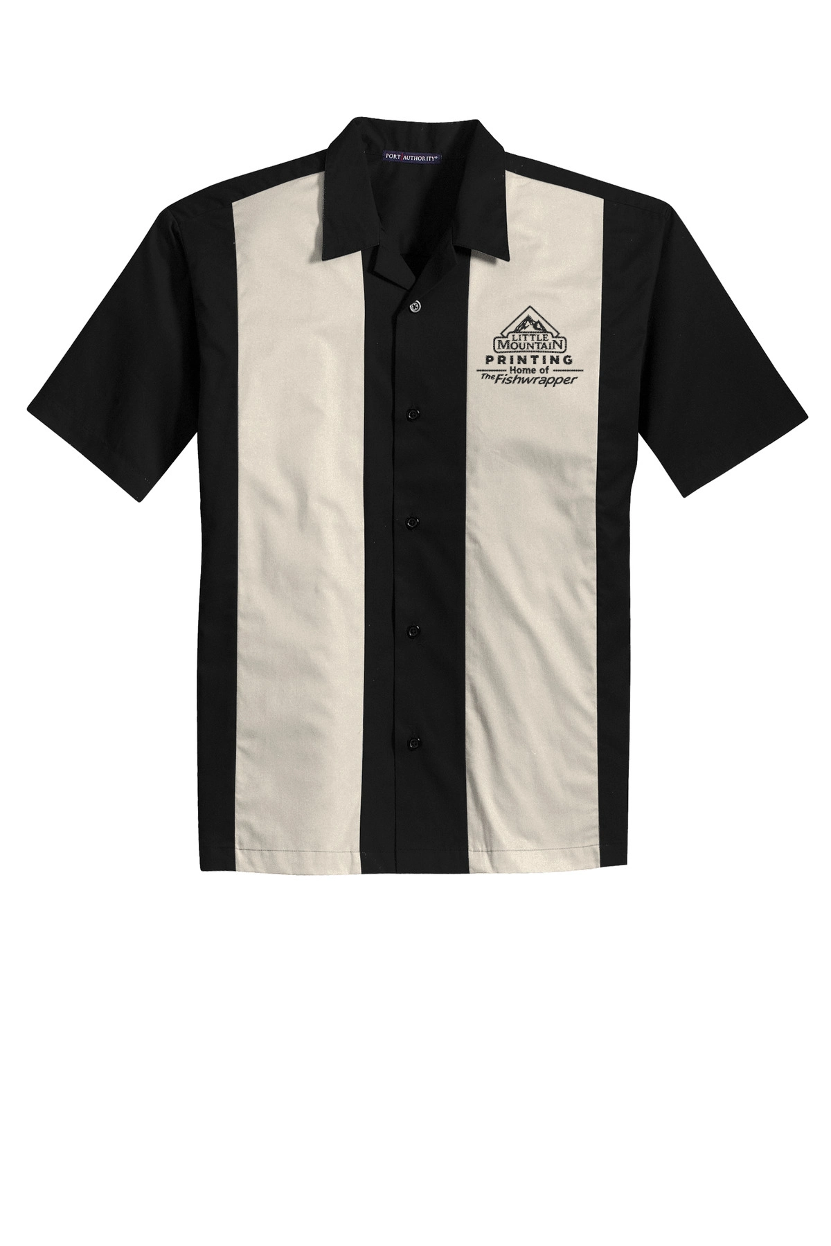 Variant Image for S300 - Port Authority® Retro Camp Shirt - LMP - 1 Color - Black - Website Little Mountain Printing