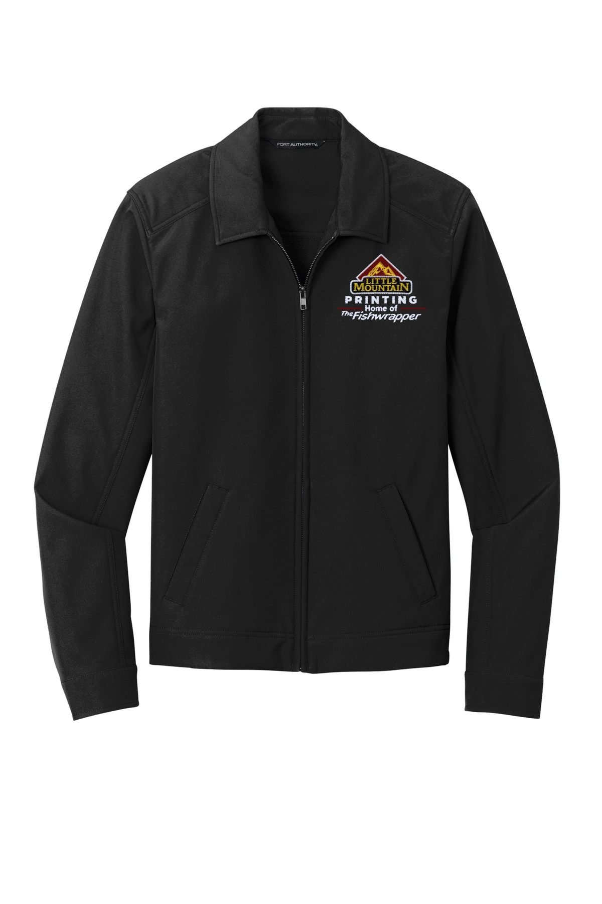 Variant Image for J417 - Port Authority® Mechanic Soft Shell Jacket - LMP - 3 Color - Maroon,White,Gold - Website Little Mountain Printing
