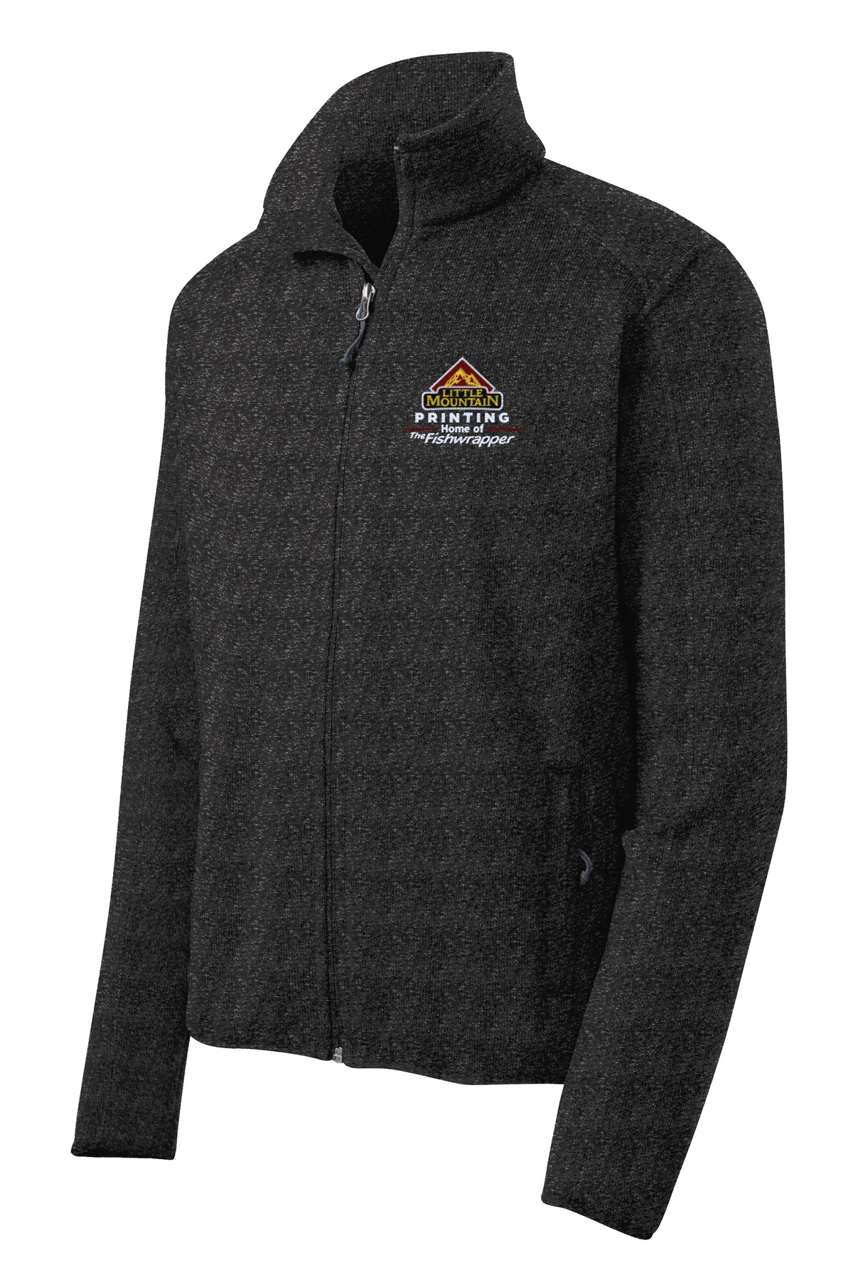 Variant Image for F232 - Port Authority® Sweater Fleece Jacket. - LMP - 3 Color - Maroon,White,Gold - Website Little Mountain Printing