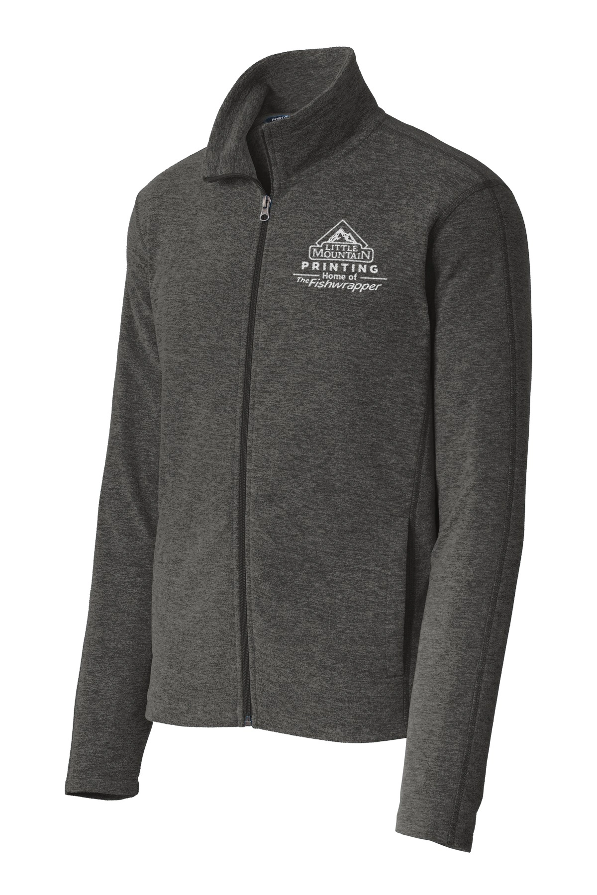 Variant Image for F235 - Port Authority® Heather Microfleece Full-Zip Jacket. - LMP - 1 Color - White - Website Little Mountain Printing
