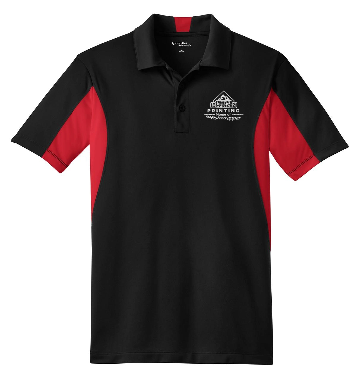 Variant Image for ST655 - Sport-Tek® Side Blocked Micropique Sport-Wick® Polo - LMP - 1 Color - White - Website Little Mountain Printing