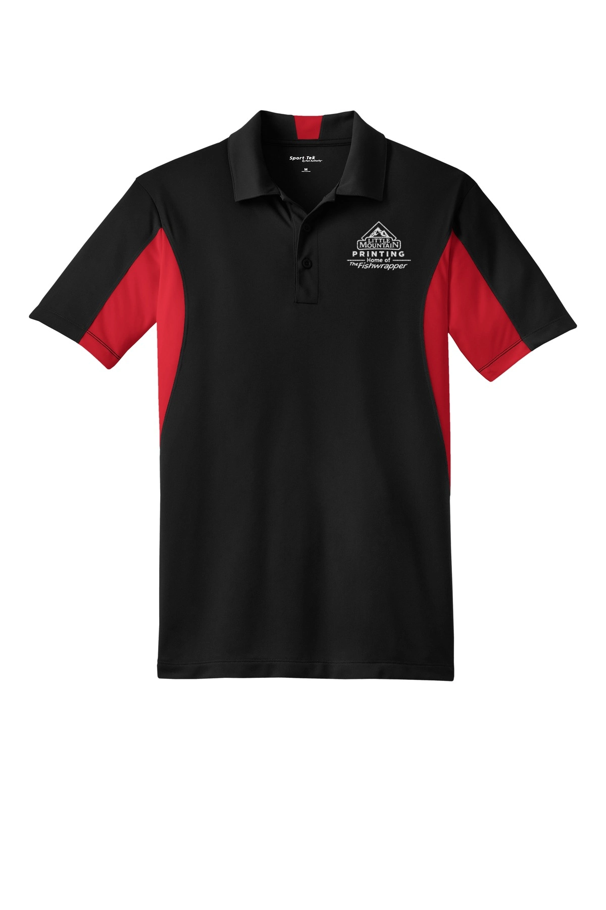 Variant Image for TST655 - Sport-Tek® Tall Side Blocked Micropique Sport-Wick® Polo - LMP - 1 Color - White - Website Little Mountain Printing