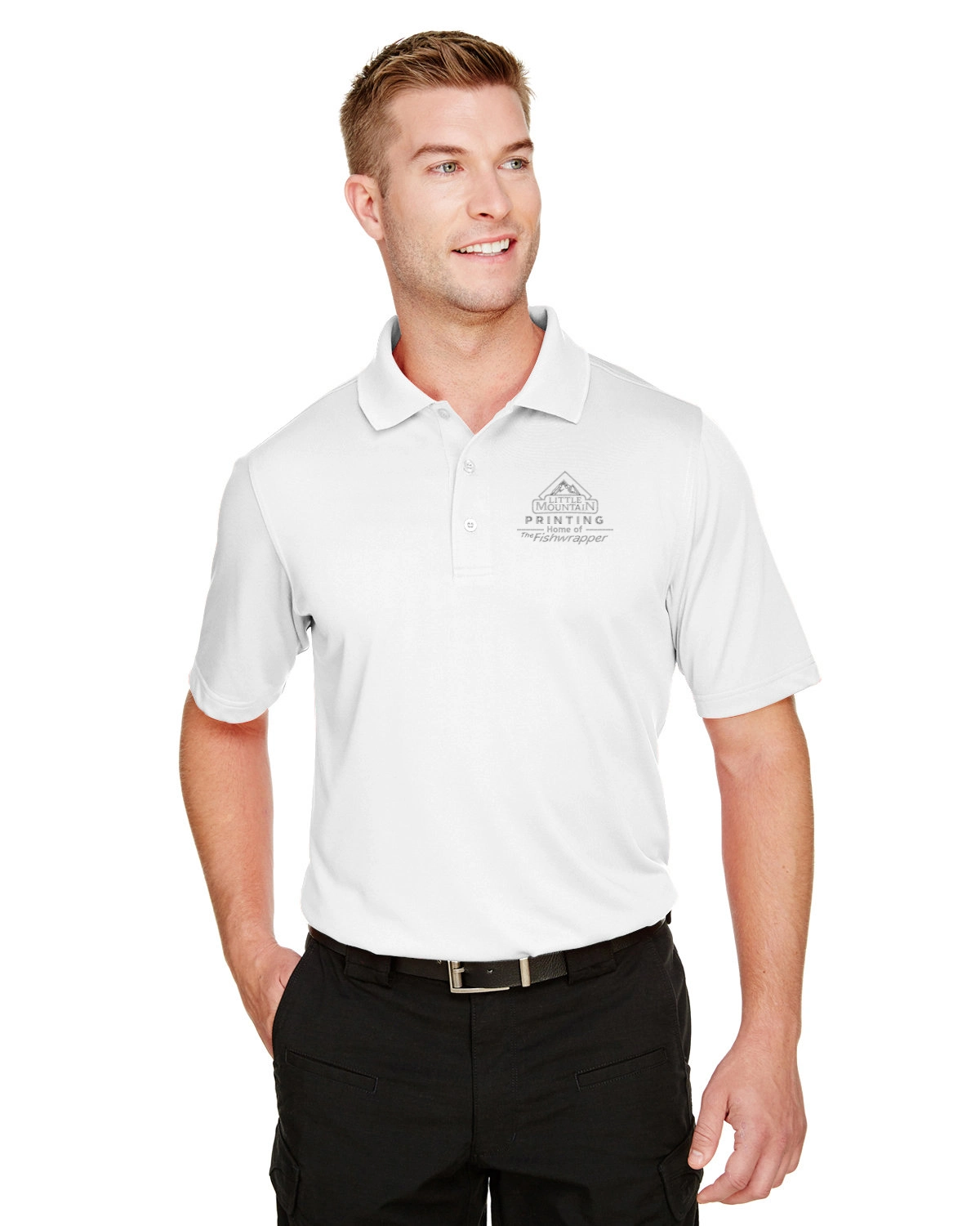Variant Image for M348 -  Harriton Men's Advantage Snag Protection Plus Polo - LMP - 1 Color - Tone on Tone - Website Little Mountain Printing