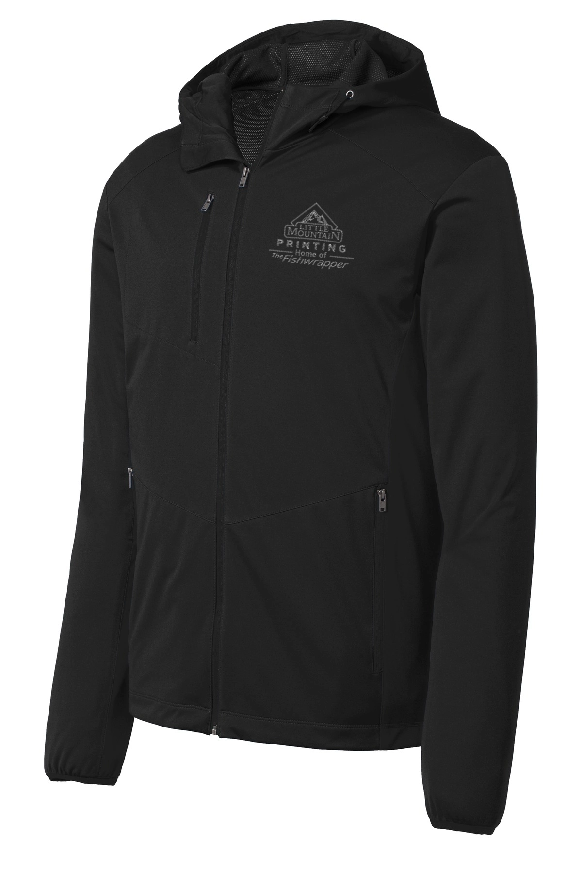 Variant Image for J719 - Port Authority® Active Hooded Soft Shell Jacket. - LMP - Two Tone - Website Little Mountain Printing