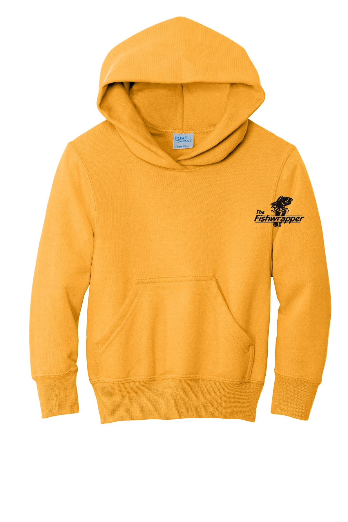 Variant Image for PC90YH - Port & Company® Youth Core Fleece Pullover Hooded Sweatshirt - FW - 1 Color Black - Website Little Mountain Printing