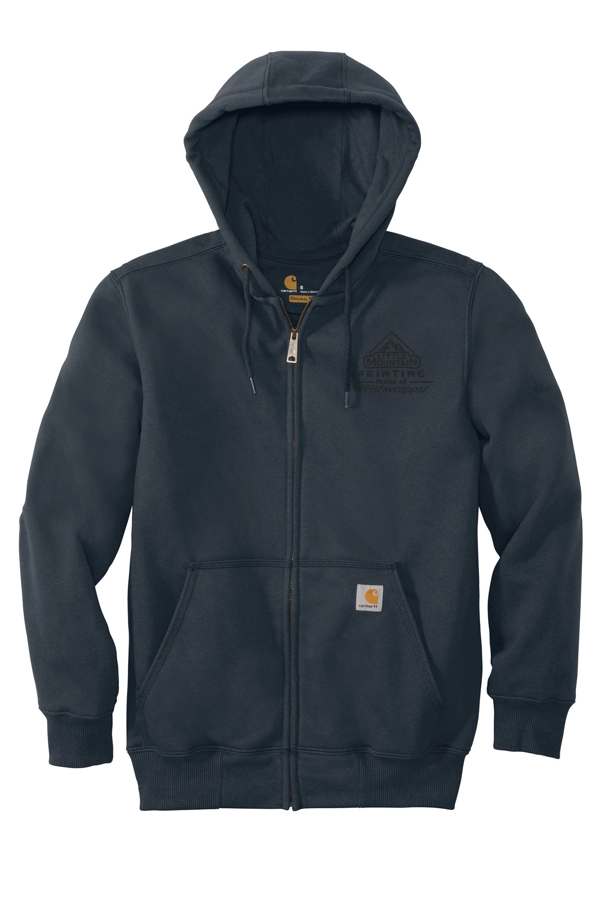 Variant Image for CT100614 - Carhartt® Rain Defender® Paxton Heavyweight Hooded Zip-Front Sweatshirt - LMP - 1 Color - Black - Website Little Mountain Printing