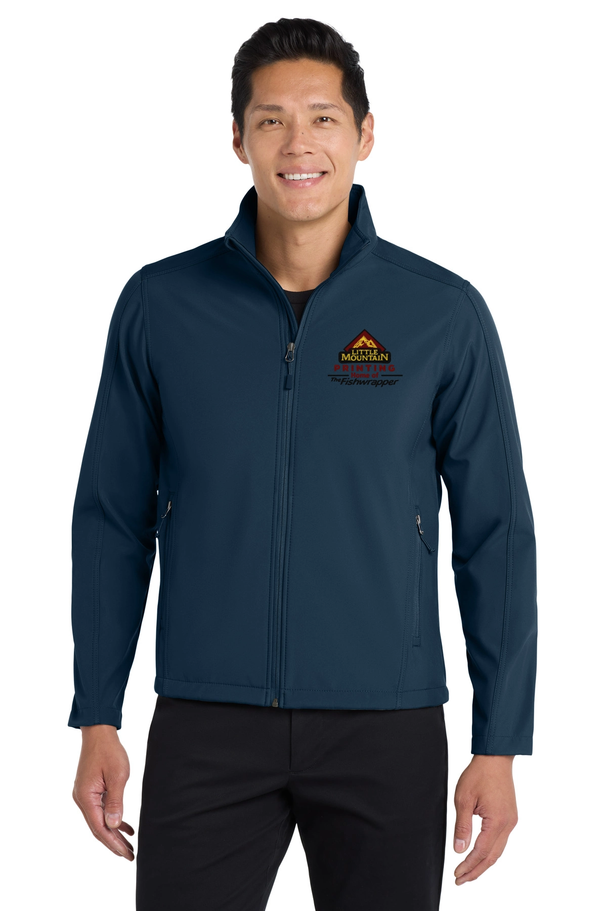 Variant Image for TLJ317 - Port Authority® Tall Core Soft Shell Jacket - LMP - 3-Color Black - Website Little Mountain Printing