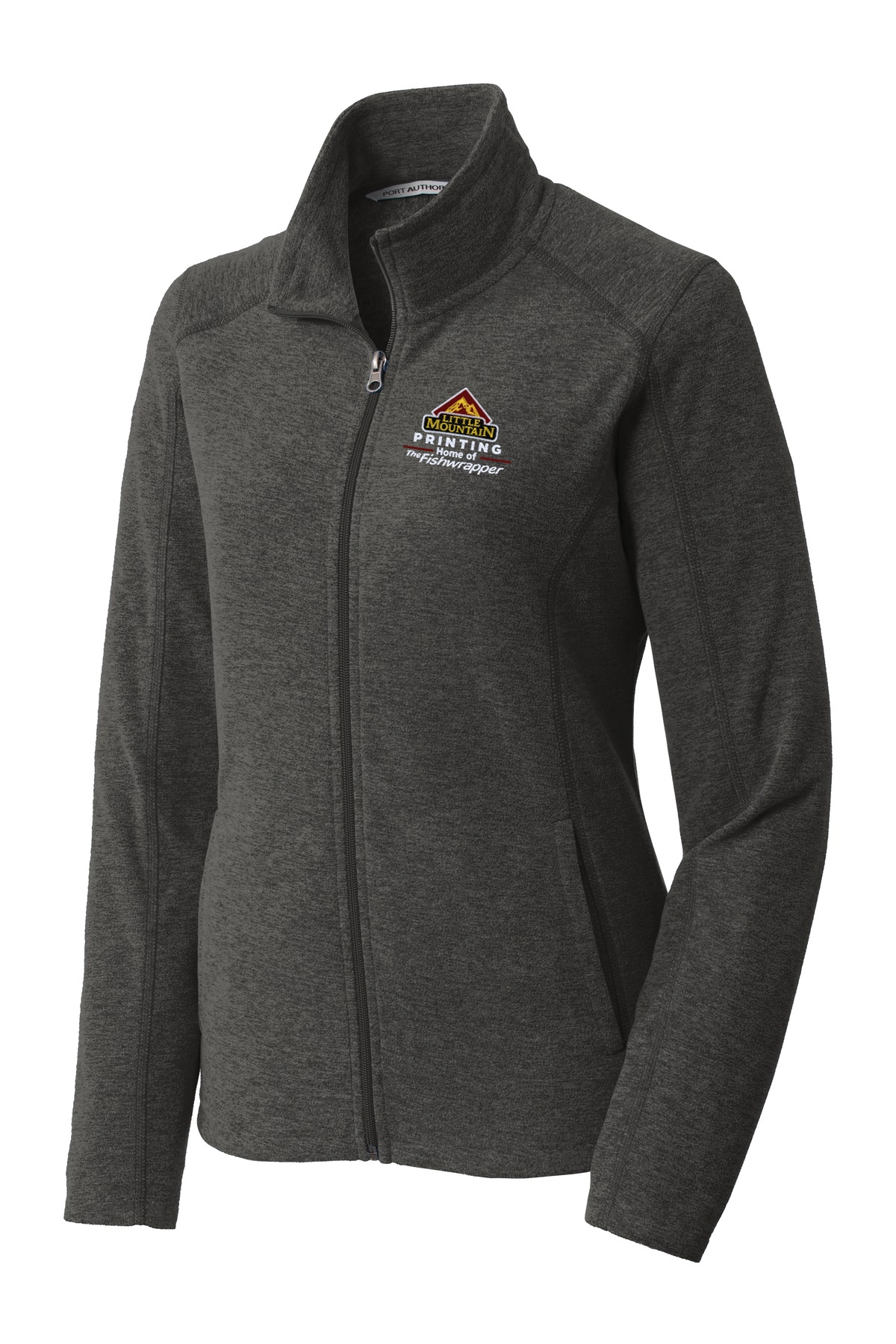 Variant Image for L235 - Port Authority® Women's Heather Microfleece Full-Zip Jacket - LMP - 3-Color White - Website Little Mountain Printing