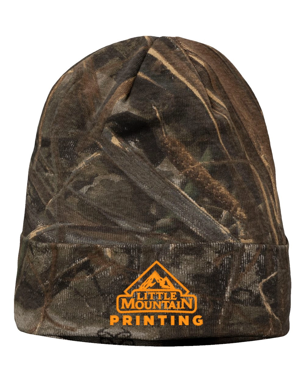 Variant Image for LCB12 - Kati 12" Licensed Camo Cuffed Beanie - LMP/No Fishwrapper - 1 Color - Orange - Website Little Mountain Printing