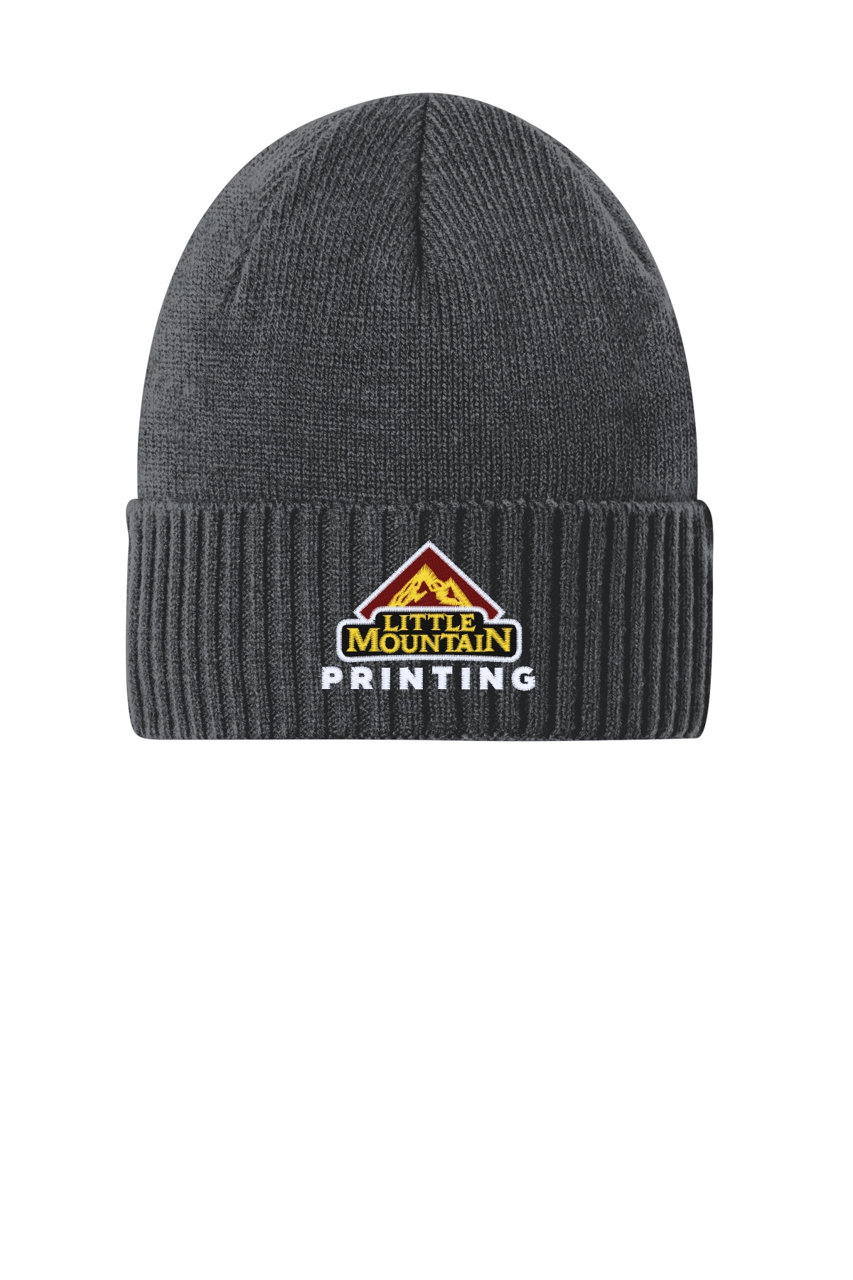 Variant Image for C951 - Port Authority® Rib Knit Cuff Beanie - LMP Only - 3 Color White - Website Little Mountain Printing