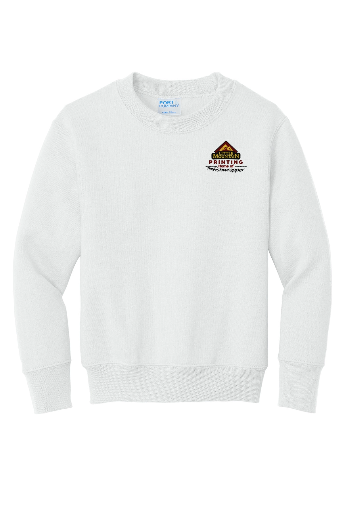 Variant Image for PC90Y - Port & Company® Youth Core Fleece Crewneck Sweatshirt - LMP - 3-Color Black - Website Little Mountain Printing