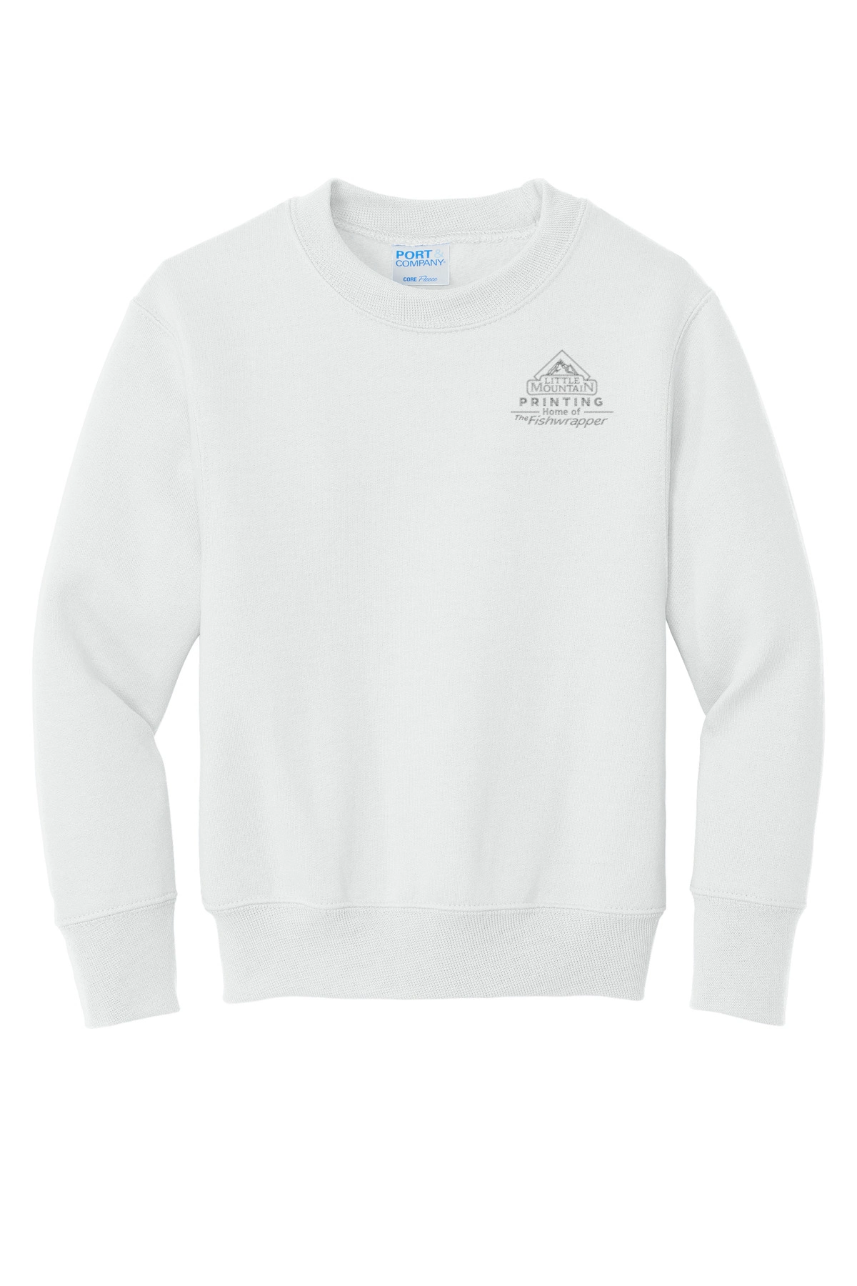 Variant Image for PC90Y - Port & Company® Youth Core Fleece Crewneck Sweatshirt - LMP - 1 Color - Tone on Tone - Website Little Mountain Printing