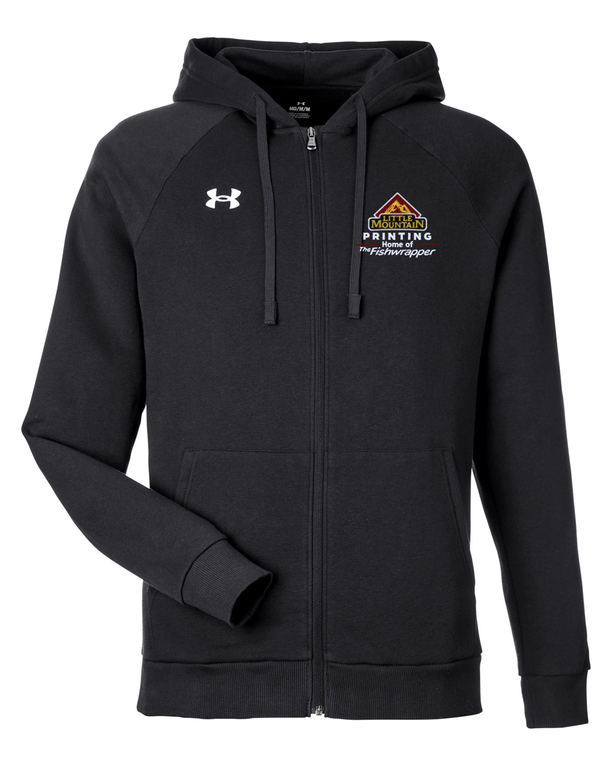 Variant Image for 1379767 - Under Armour Men's Rival Fleece Full-Zip - LMP - 3-Color White - Website Little Mountain Printing