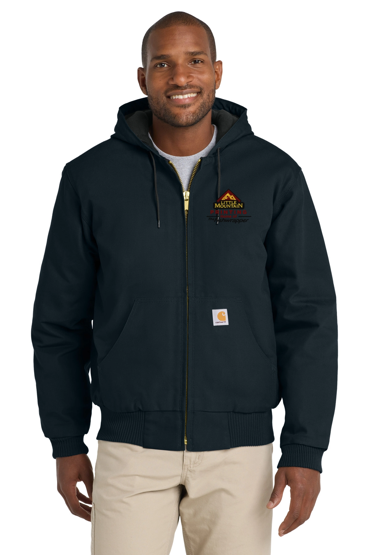 Variant Image for CT106677 - Carhartt® Quilted-Flannel-Lined Duck Active Jac - LMP - 3-Color Black - Website Little Mountain Printing