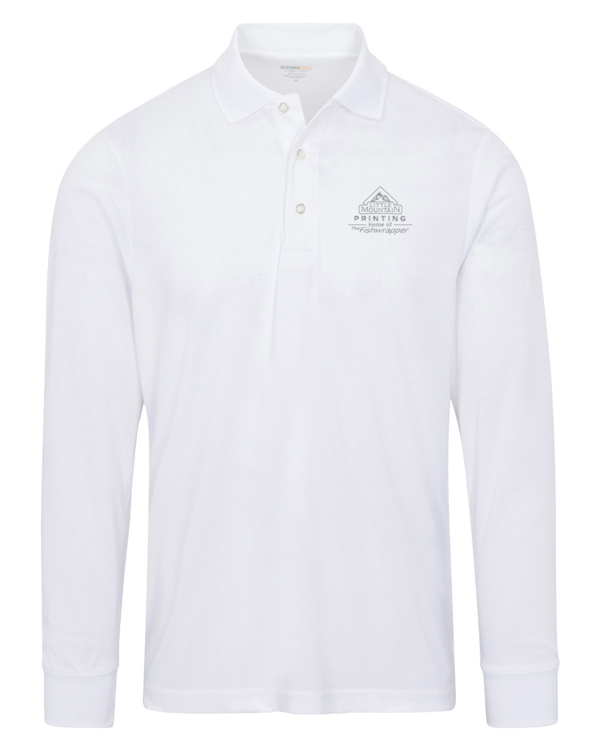 Variant Image for 88192 - CORE365 Men's Pinnacle Performance Long-Sleeve Piqué Polo - LMP - 1 Color - Two Tone - Website Little Mountain Printing