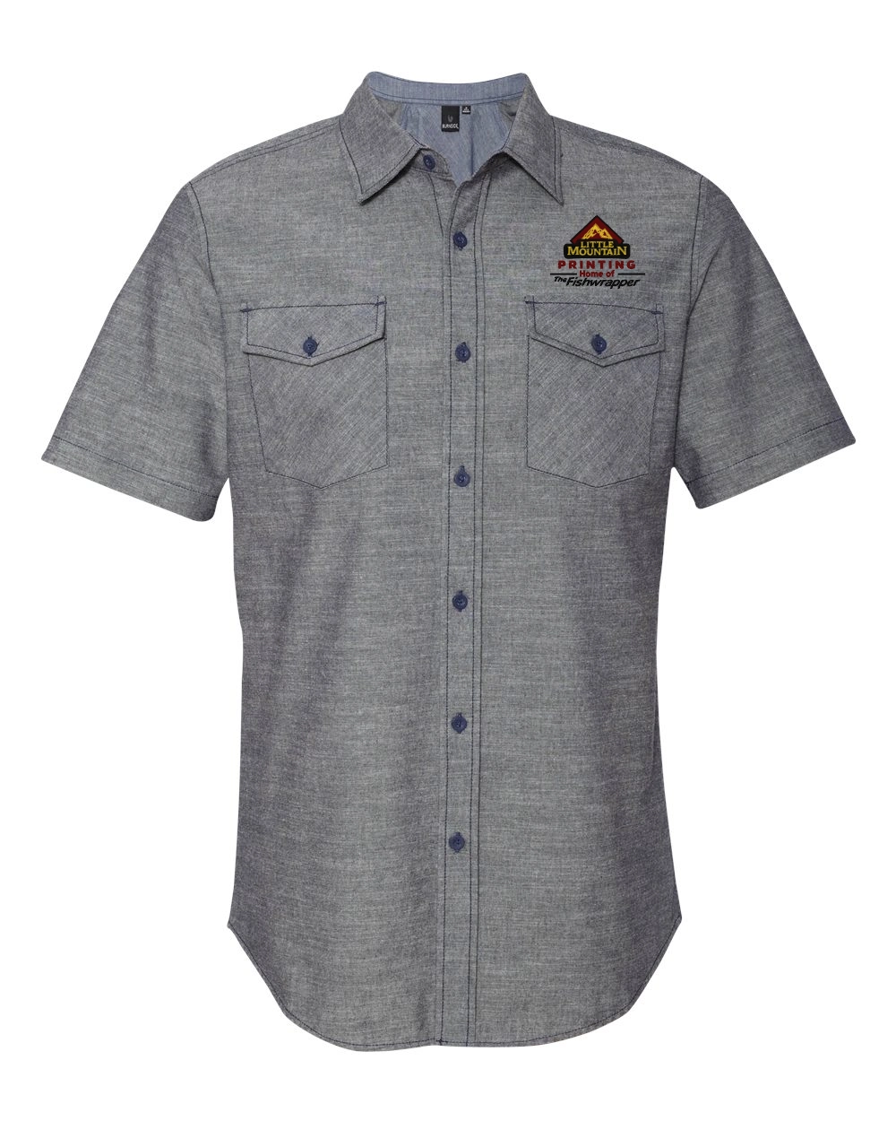 Variant Image for 9255 - Burnside - Chambray Short Sleeve Shirt - LMP - 3 Color - Maroon,Black,Gold - Website Little Mountain Printing