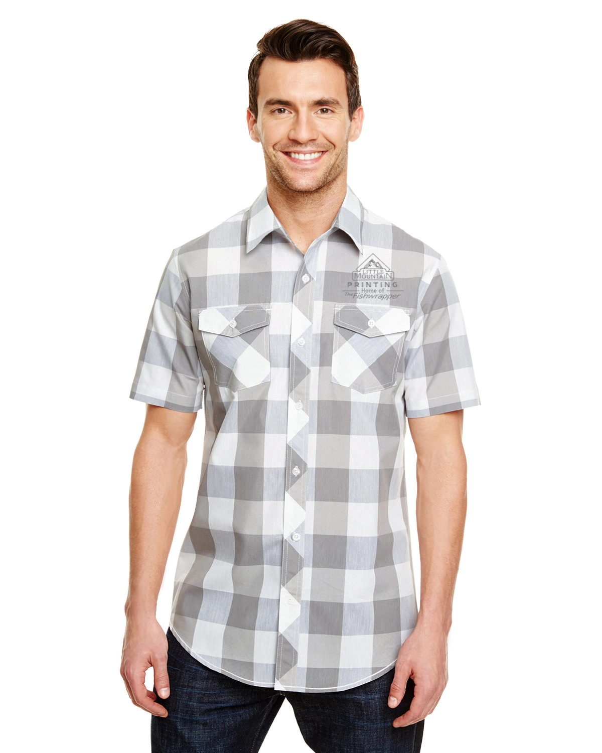 Variant Image for B9203 - Burnside - Buffalo Plaid Short Sleeve Shirt - LMP - 1 Color - Two Tone - Website Little Mountain Printing