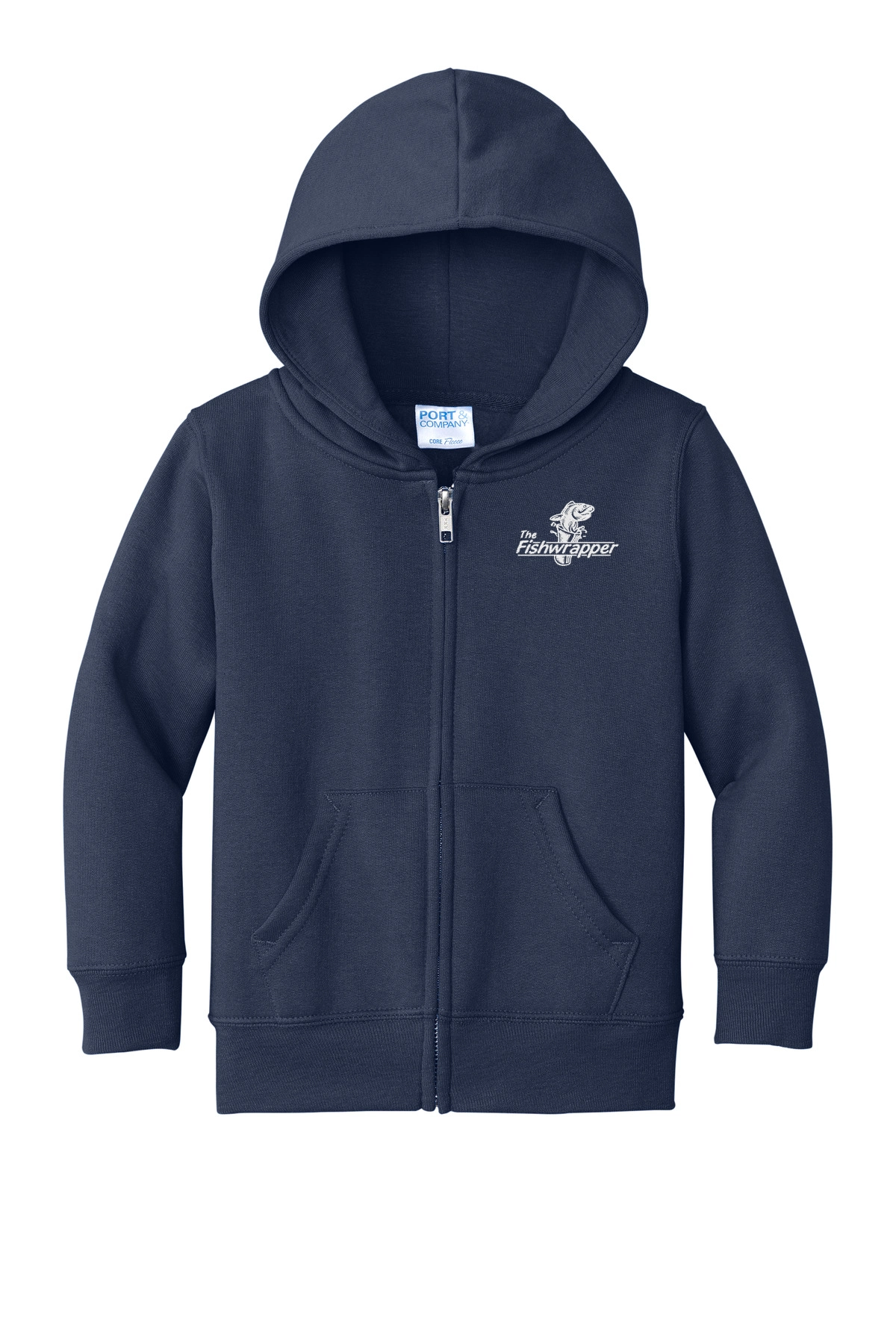 Variant Image for CAR78TZH - Port & Company® Toddler Core Fleece Full-Zip Hooded Sweatshirt - FW - 1 Color White - Website Little Mountain Printing