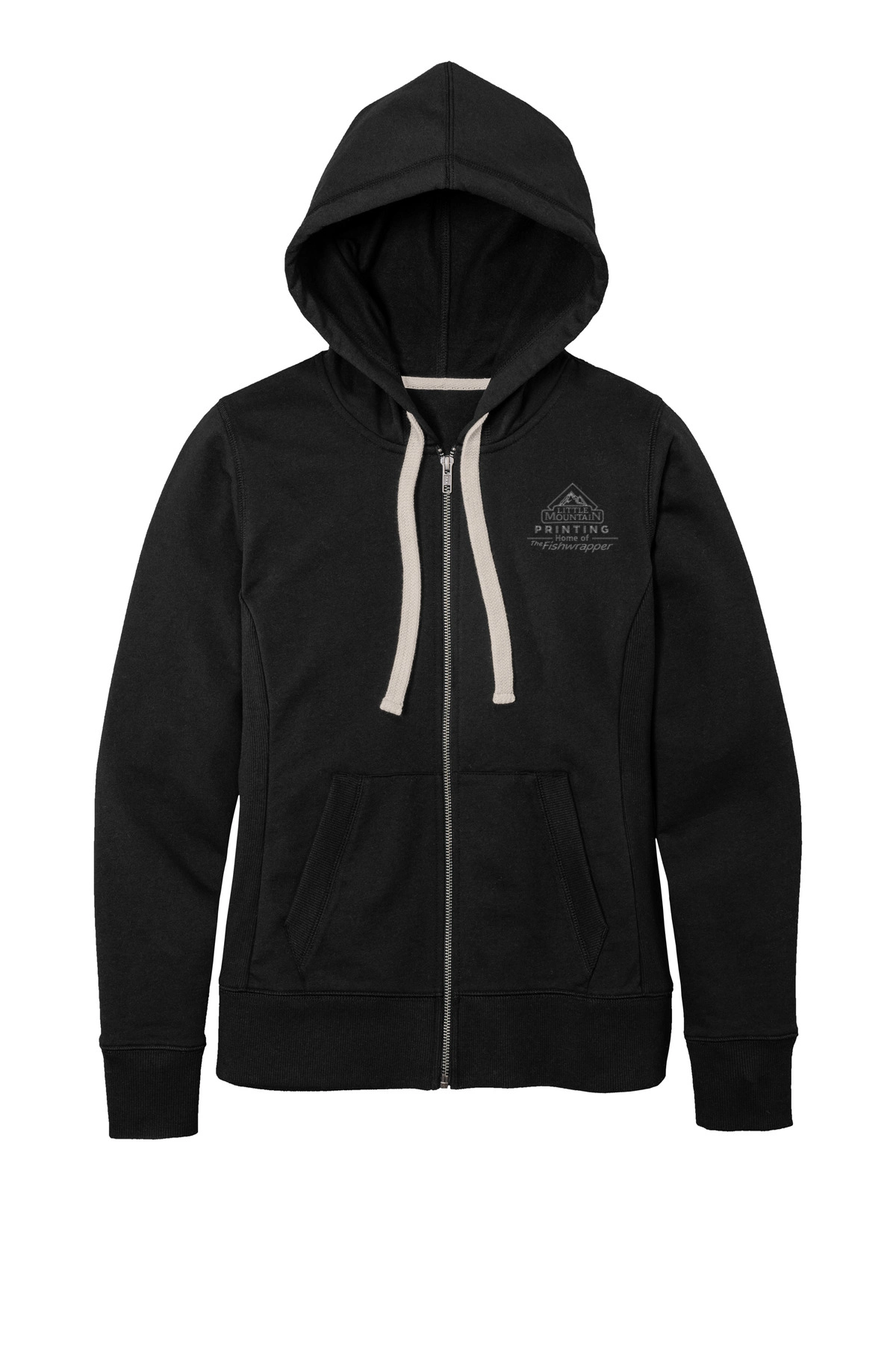 Variant Image for DT8103 - District® Women's Re-Fleece™Full-Zip Hoodie - LMP - 1 Color - Two Tone - Website Little Mountain Printing