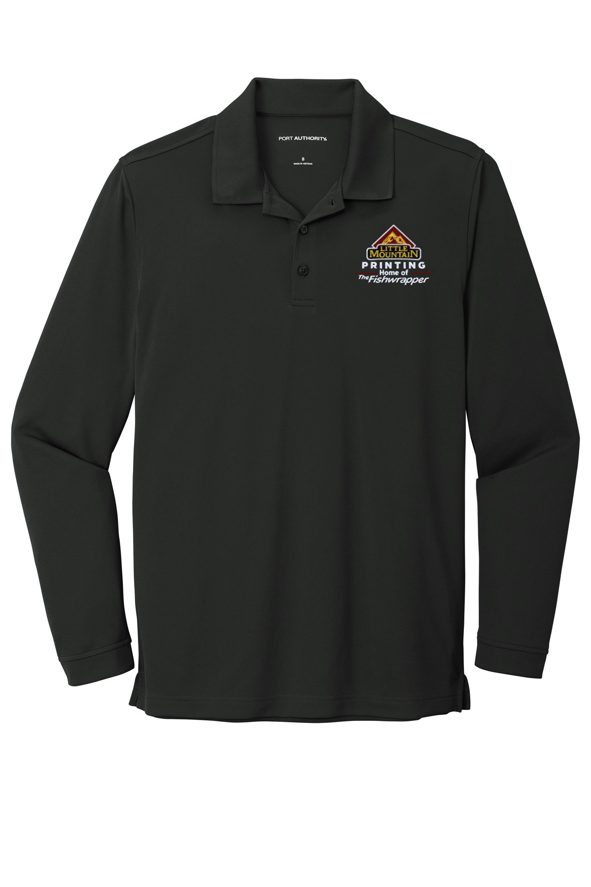 Variant Image for K110LS - Port Authority ® Dry Zone ® UV Micro-Mesh Long Sleeve Polo - LMP - 3 Color - Maroon,White,Gold - Website Little Mountain Printing
