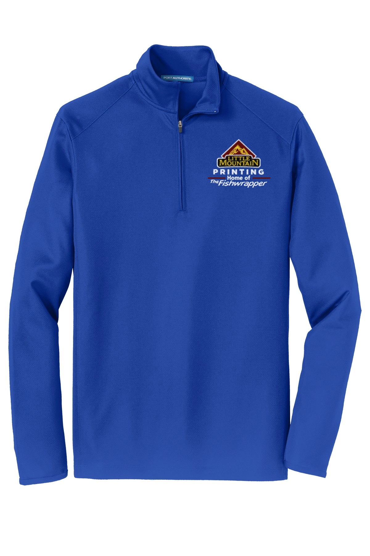 Variant Image for K806 - Port Authority® Pinpoint Mesh 1/2-Zip - LMP - 3 Color - Maroon,White,Gold - Website Little Mountain Printing