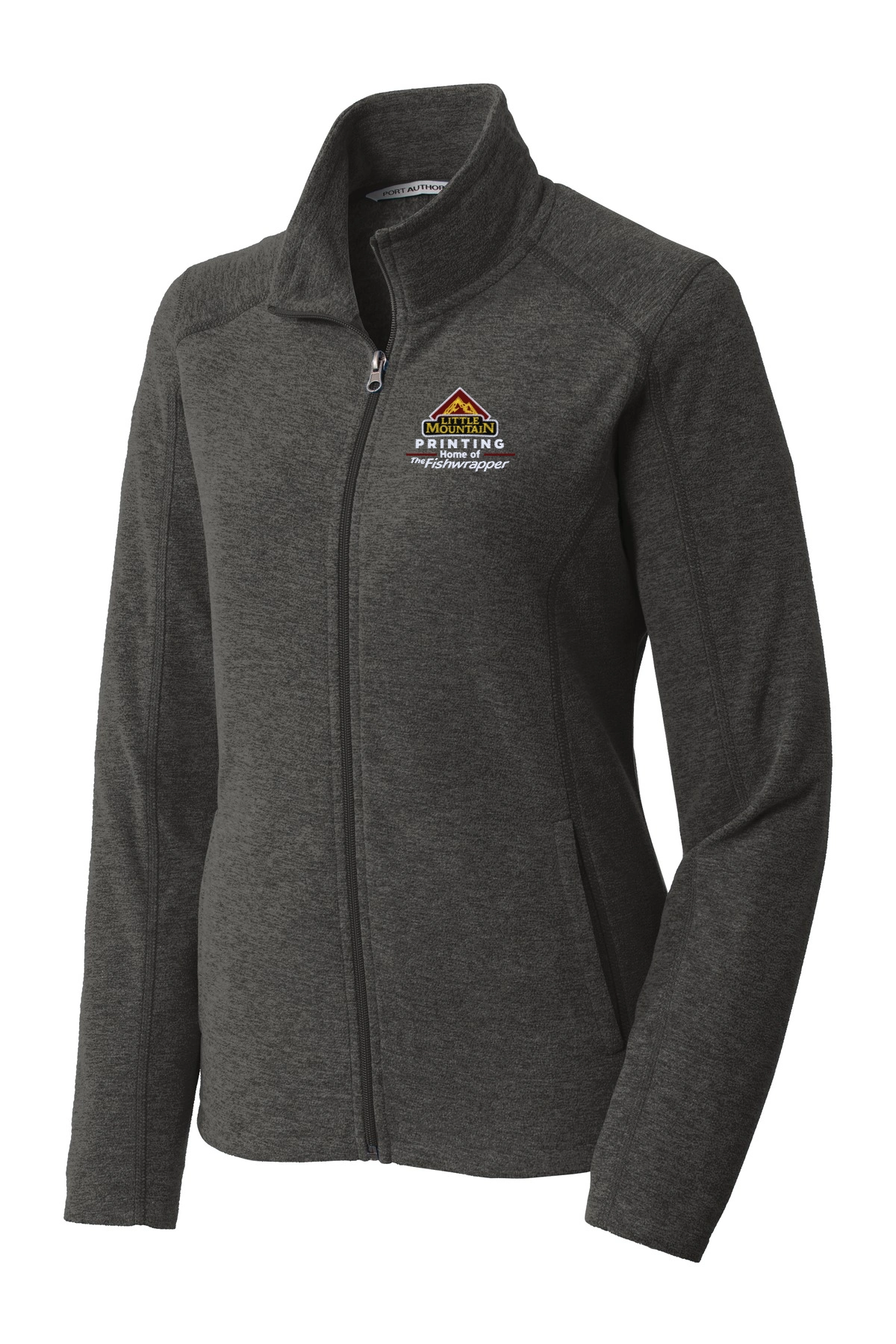 Variant Image for L235 - Port Authority® Women's Heather Microfleece Full-Zip Jacket - LMP - 3 Color - Maroon,White,Gold - Website Little Mountain Printing