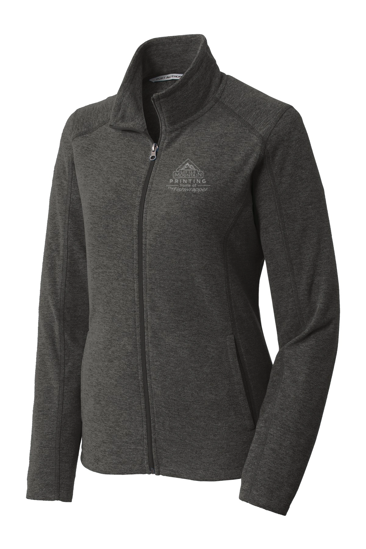 Variant Image for L235 - Port Authority® Women's Heather Microfleece Full-Zip Jacket - LMP - 1 Color - Two Tone - Website Little Mountain Printing