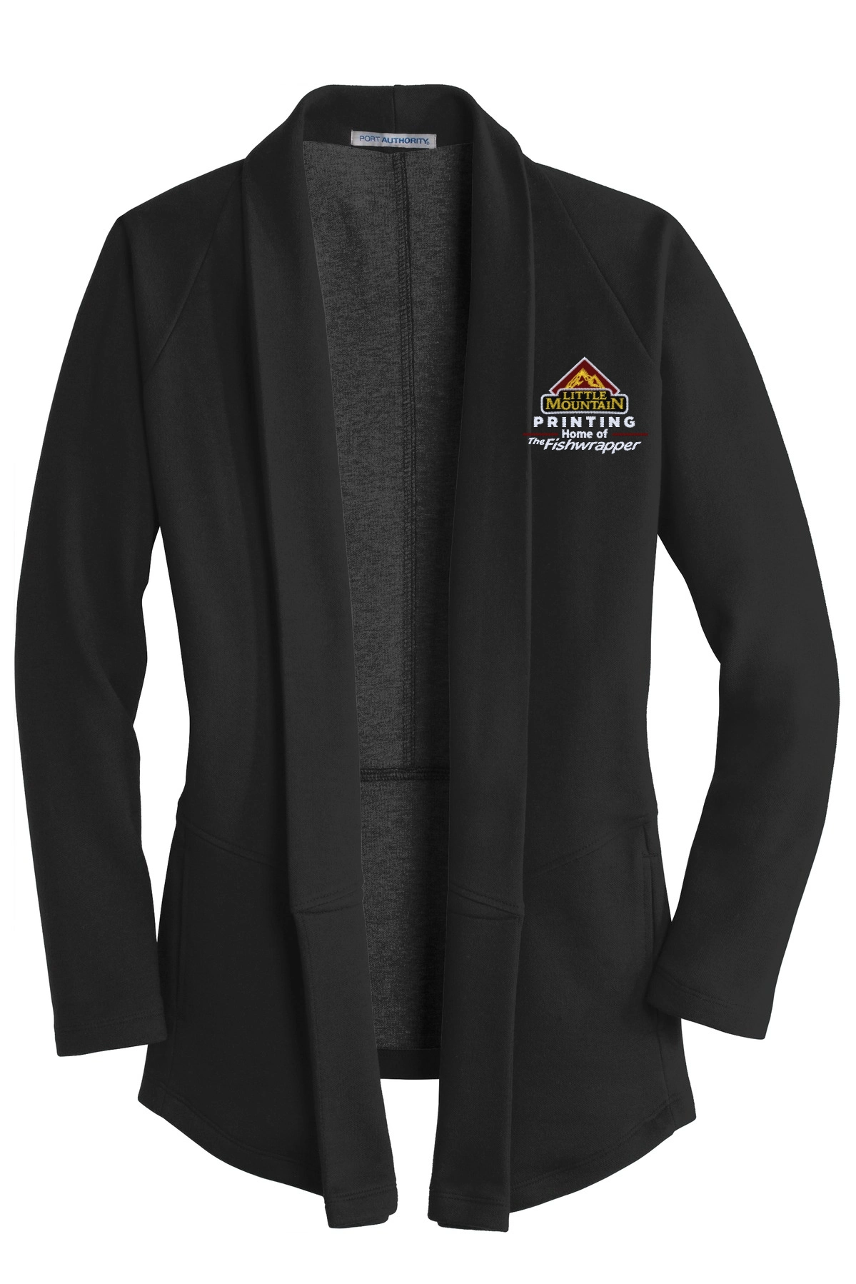 Variant Image for L807 - Port Authority® Ladies Interlock Cardigan. - LMP - 3 Color - Maroon,White,Gold - Website Little Mountain Printing
