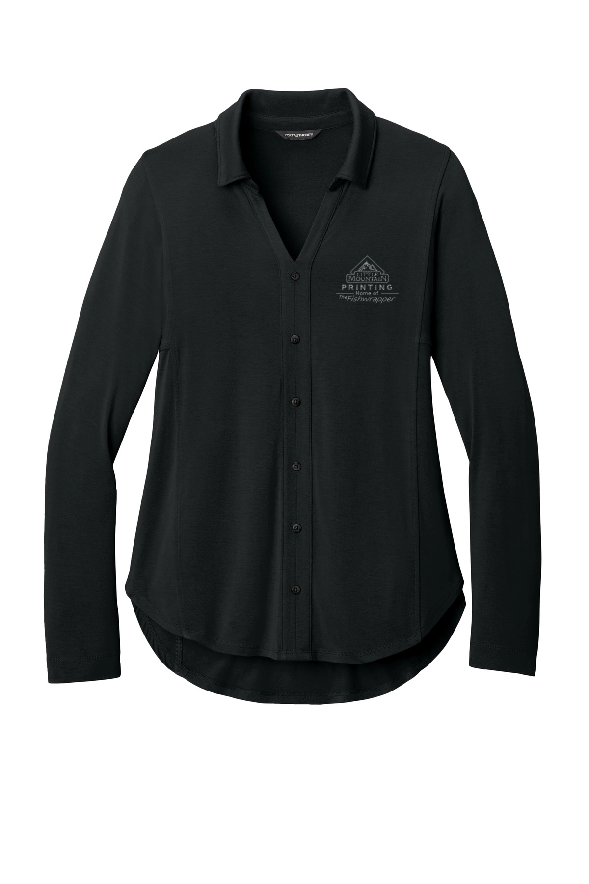 Variant Image for LK5602  - Port Authority® Women’s Luxe Knit Button Tunic - LMP - 1 Color - Two Tone - Website Little Mountain Printing