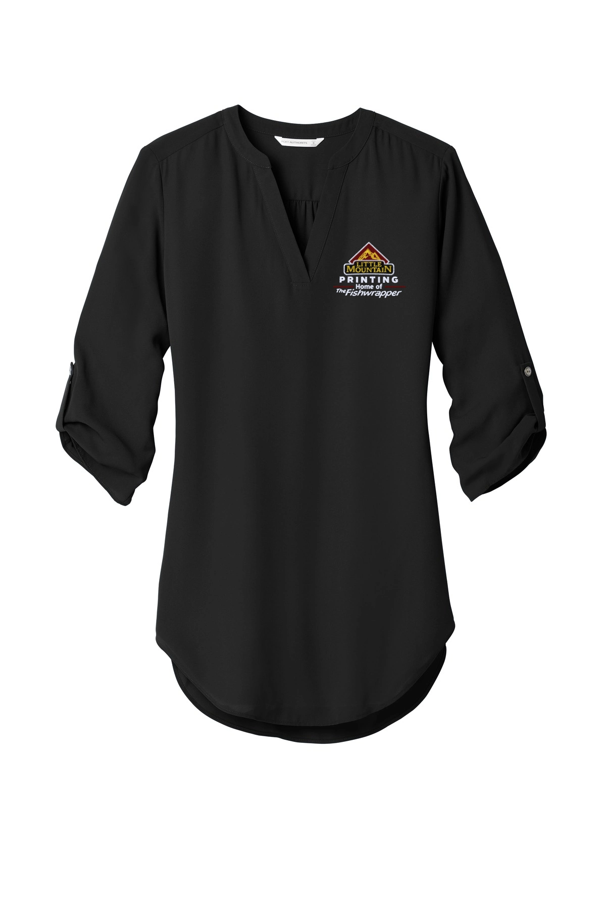 Variant Image for LW701 - Port Authority ® Women's 3/4-Sleeve Tunic Blouse - LMP - 3 Color - Maroon,White,Gold - Website Little Mountain Printing