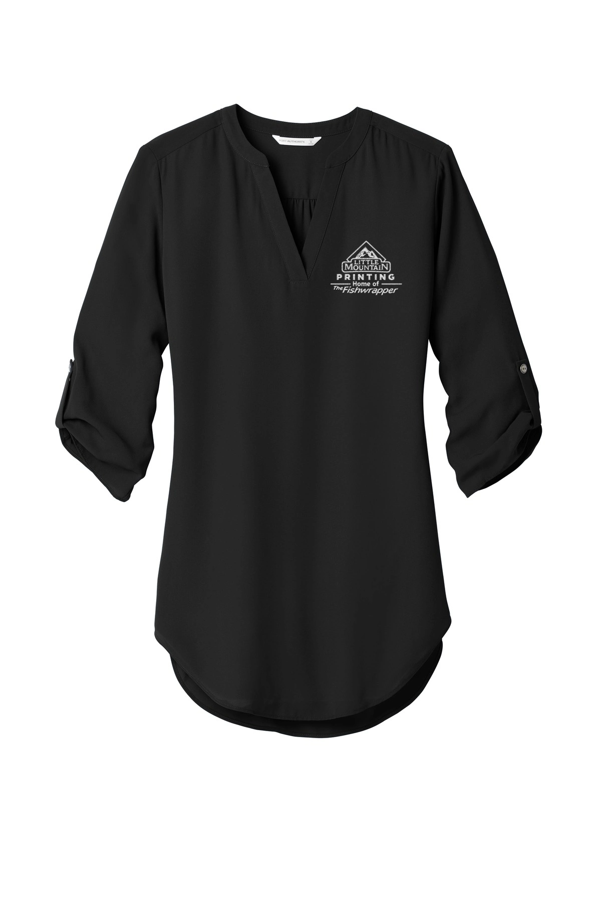 Variant Image for LW701 - Port Authority ® Women's 3/4-Sleeve Tunic Blouse - LMP - 1 Color - White - Website Little Mountain Printing