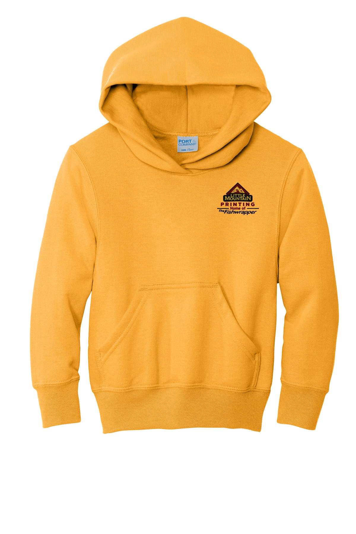 Variant Image for PC90YH - Port & Company® Youth Core Fleece Pullover Hooded Sweatshirt - LMP - 3 Color - Maroon,Black,Gold - Website Little Mountain Printing