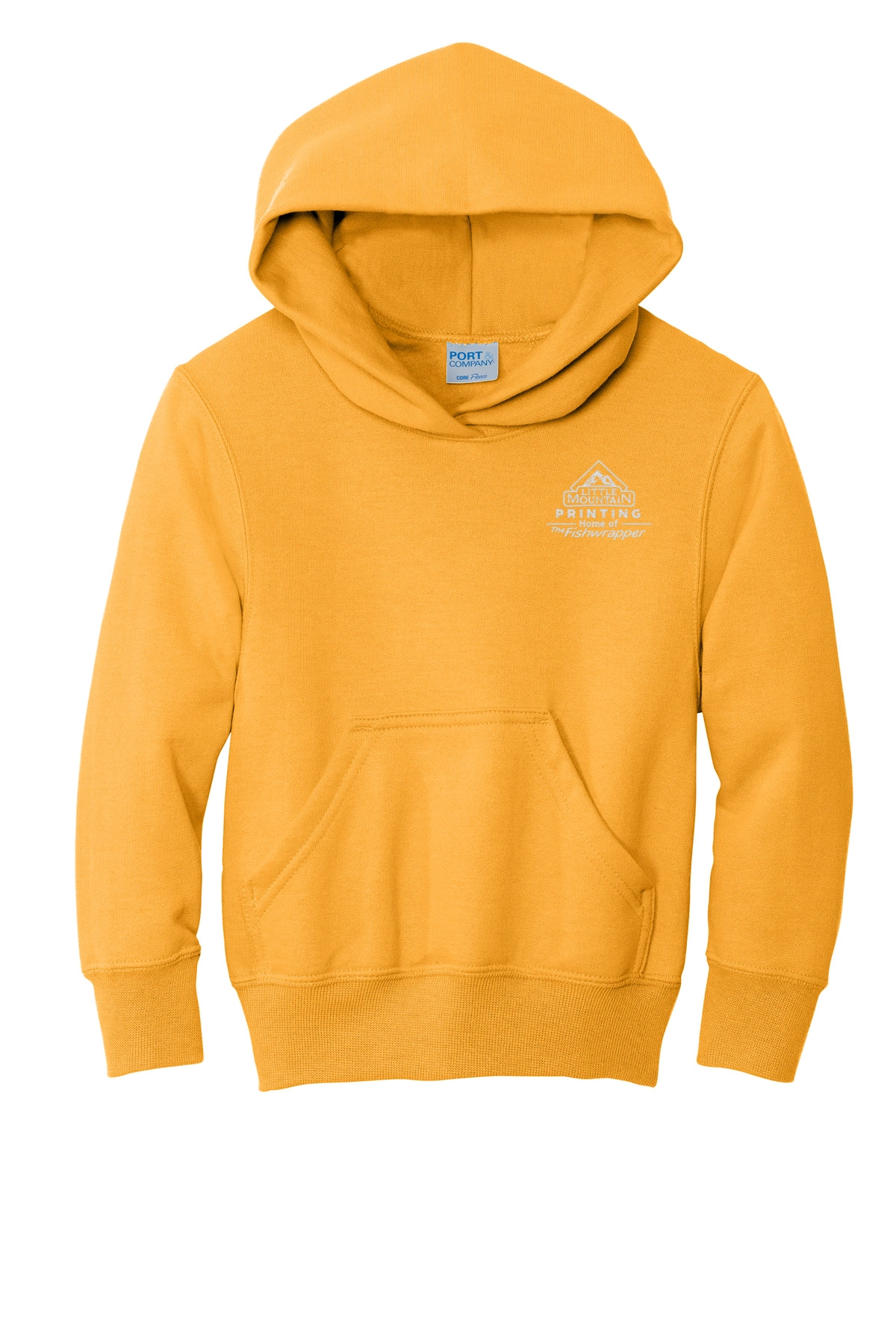 Variant Image for PC90YH - Port & Company® Youth Core Fleece Pullover Hooded Sweatshirt - LMP - 1 Color - White - Website Little Mountain Printing