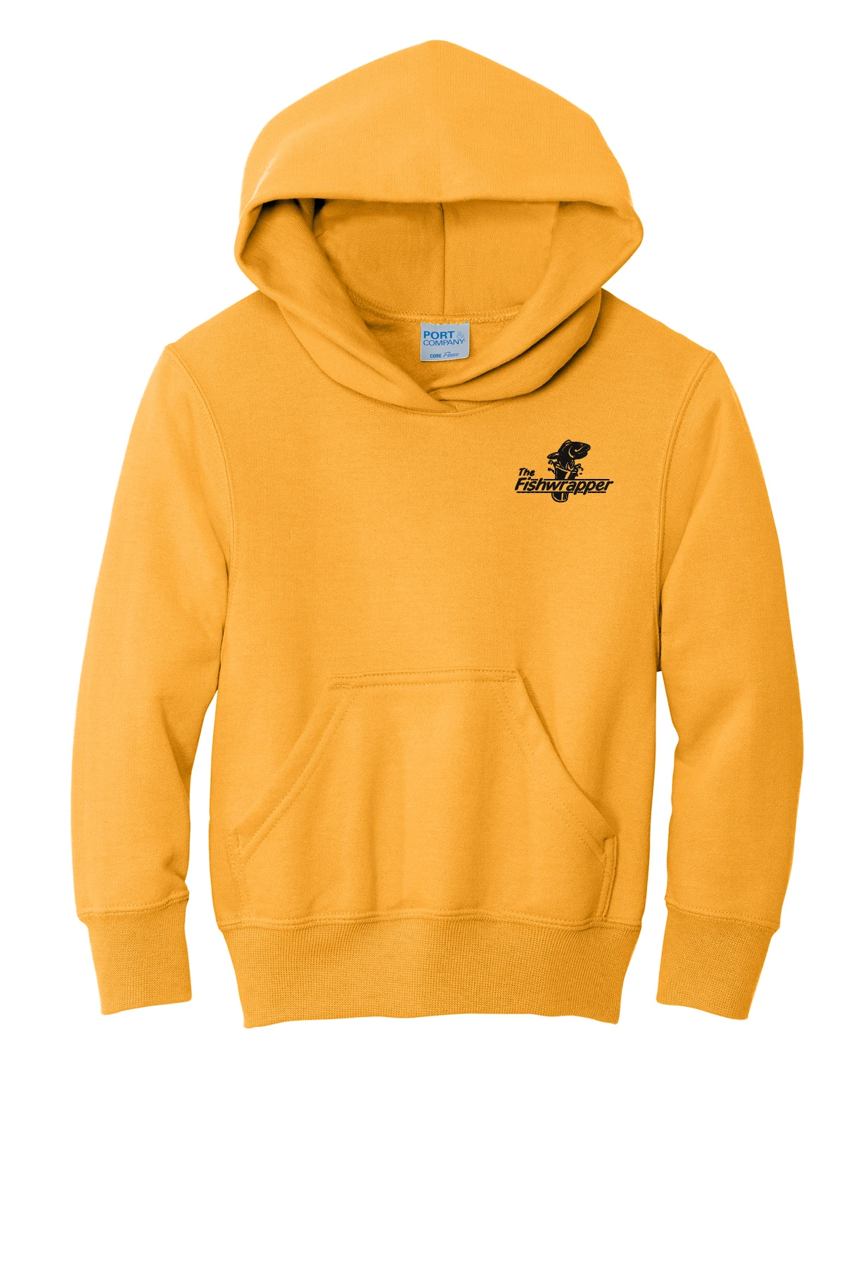 Variant Image for PC90YH - Port & Company® Youth Core Fleece Pullover Hooded Sweatshirt - FW - 1 Color Black - Website Little Mountain Printing