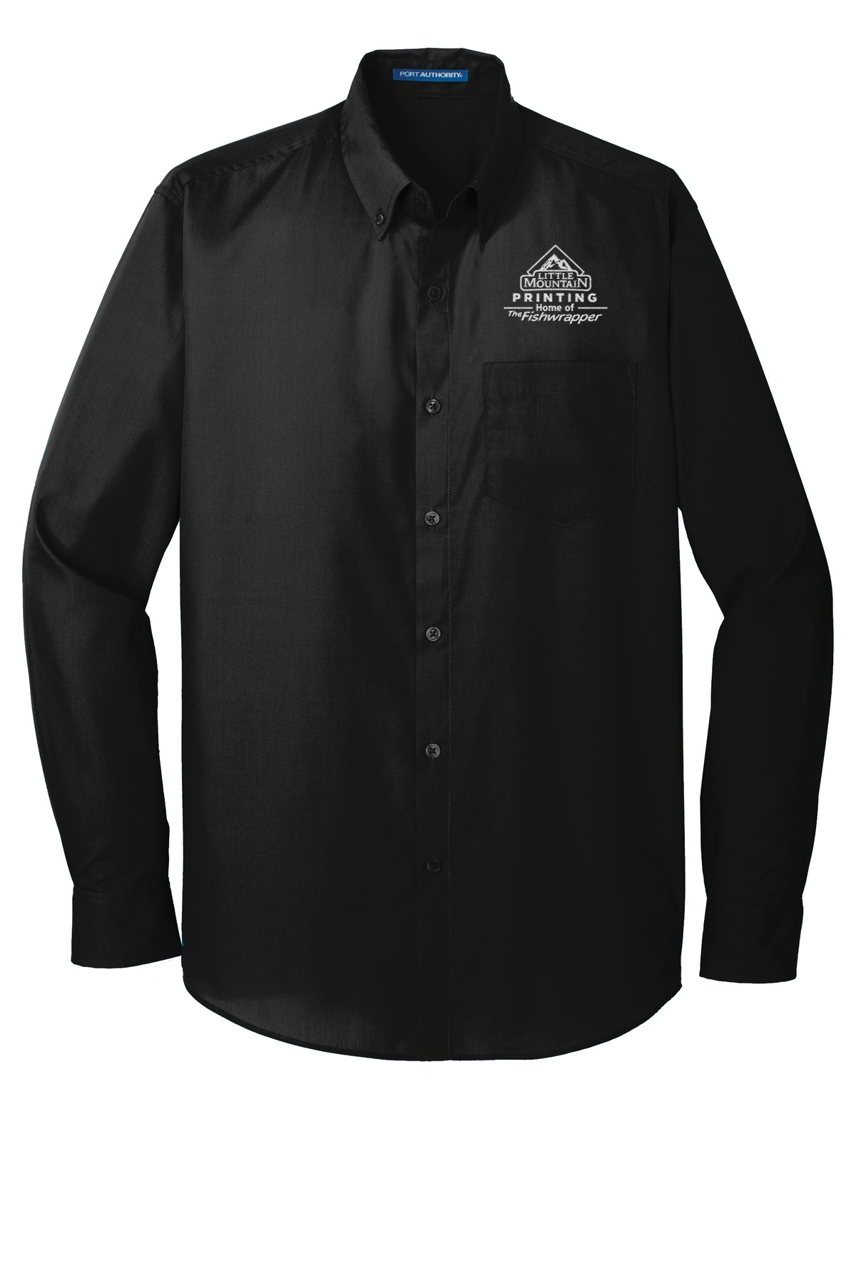 Variant Image for W100 - Port Authority® Long Sleeve Carefree Poplin Shirt - LMP - 1 Color - White - Website Little Mountain Printing