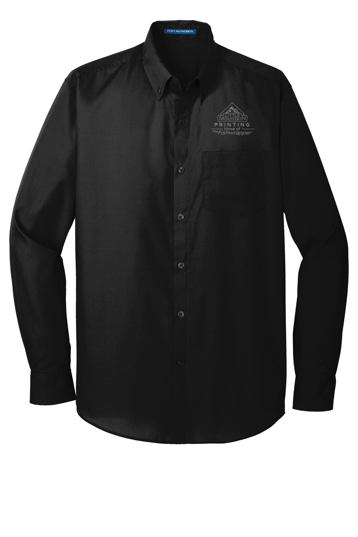 Variant Image for W100 - Port Authority® Long Sleeve Carefree Poplin Shirt - LMP - 1 Color - Two Tone - Website Little Mountain Printing