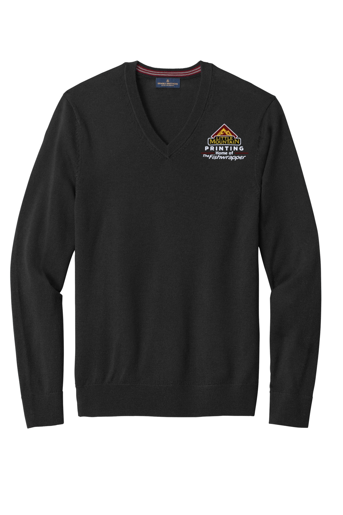 Variant Image for BB18410 - Brooks Brothers ® Washable Merino V-Neck Sweater - LMP - 3 Color - Maroon,White,Gold - Website Little Mountain Printing