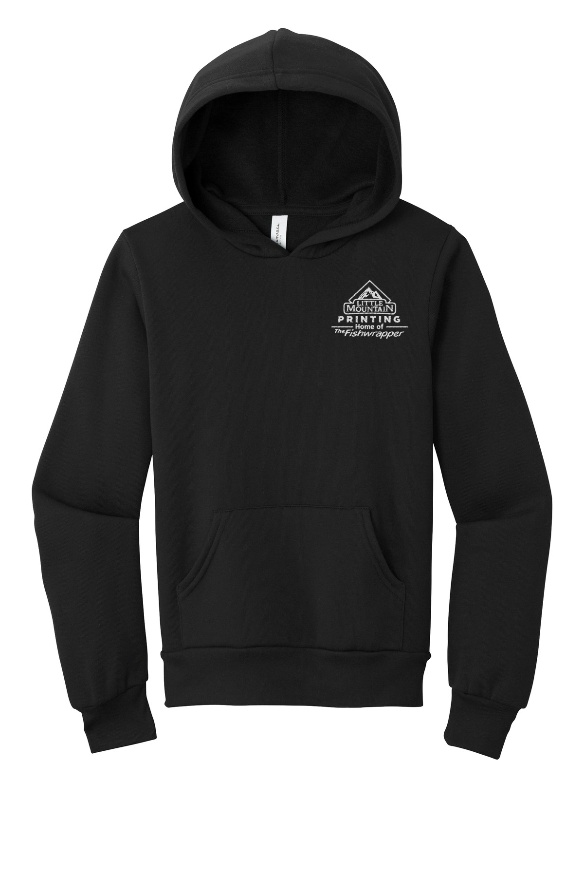 Variant Image for BC3719Y - BELLA+CANVAS ® Youth Sponge Fleece Pullover Hoodie - LMP - 1 Color - White - Website Little Mountain Printing