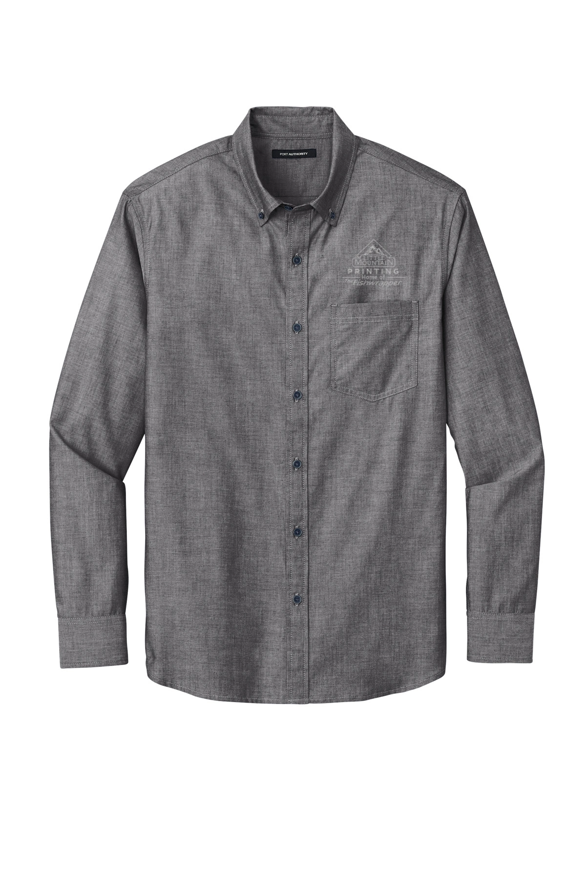 Variant Image for W382 - Port Authority® Long Sleeve Chambray Easy Care Shirt - LMP - 1 Color - Two Tone - Website Little Mountain Printing