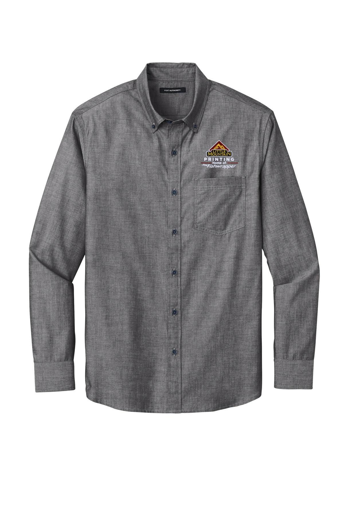 Variant Image for W382 - Port Authority® Long Sleeve Chambray Easy Care Shirt - LMP - 3 Color - Maroon,White,Gold - Website Little Mountain Printing