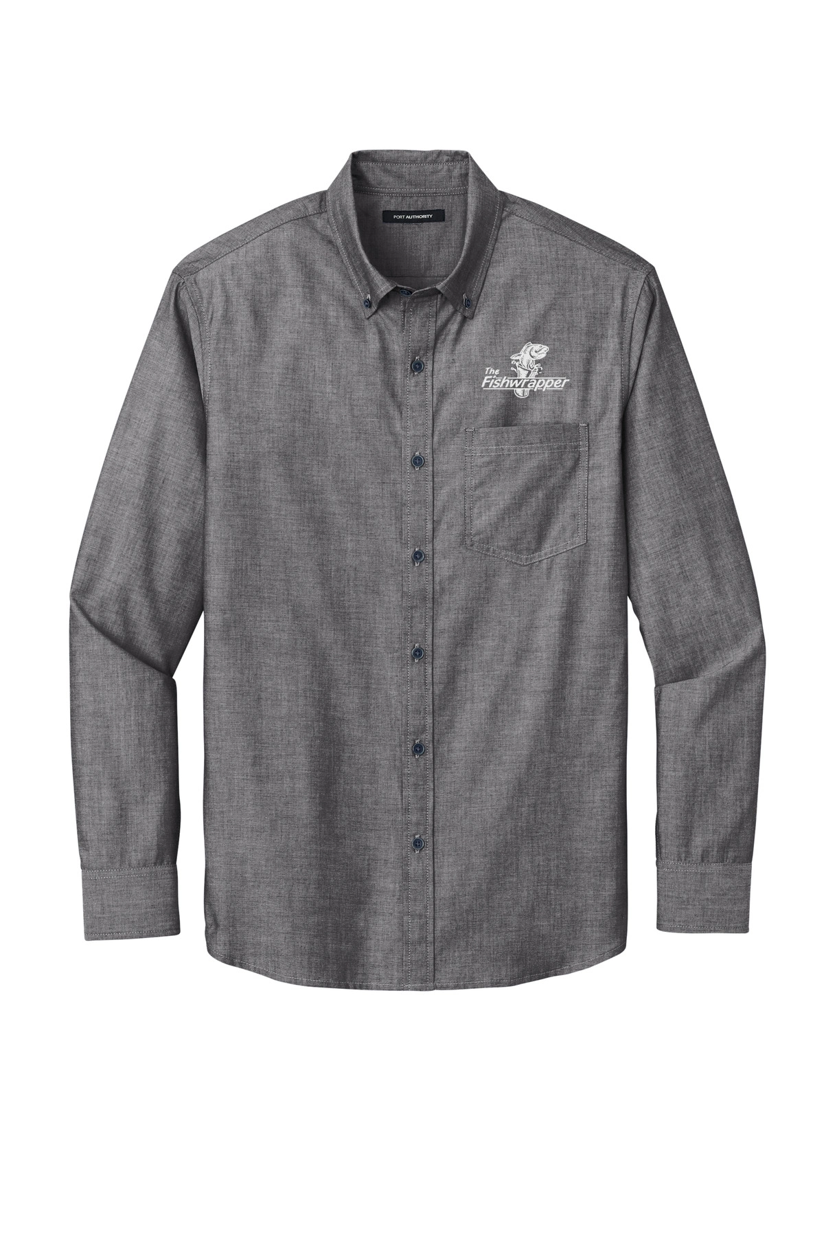 Variant Image for W382 - Port Authority® Long Sleeve Chambray Easy Care Shirt - FW - 1 Color White - Website Little Mountain Printing
