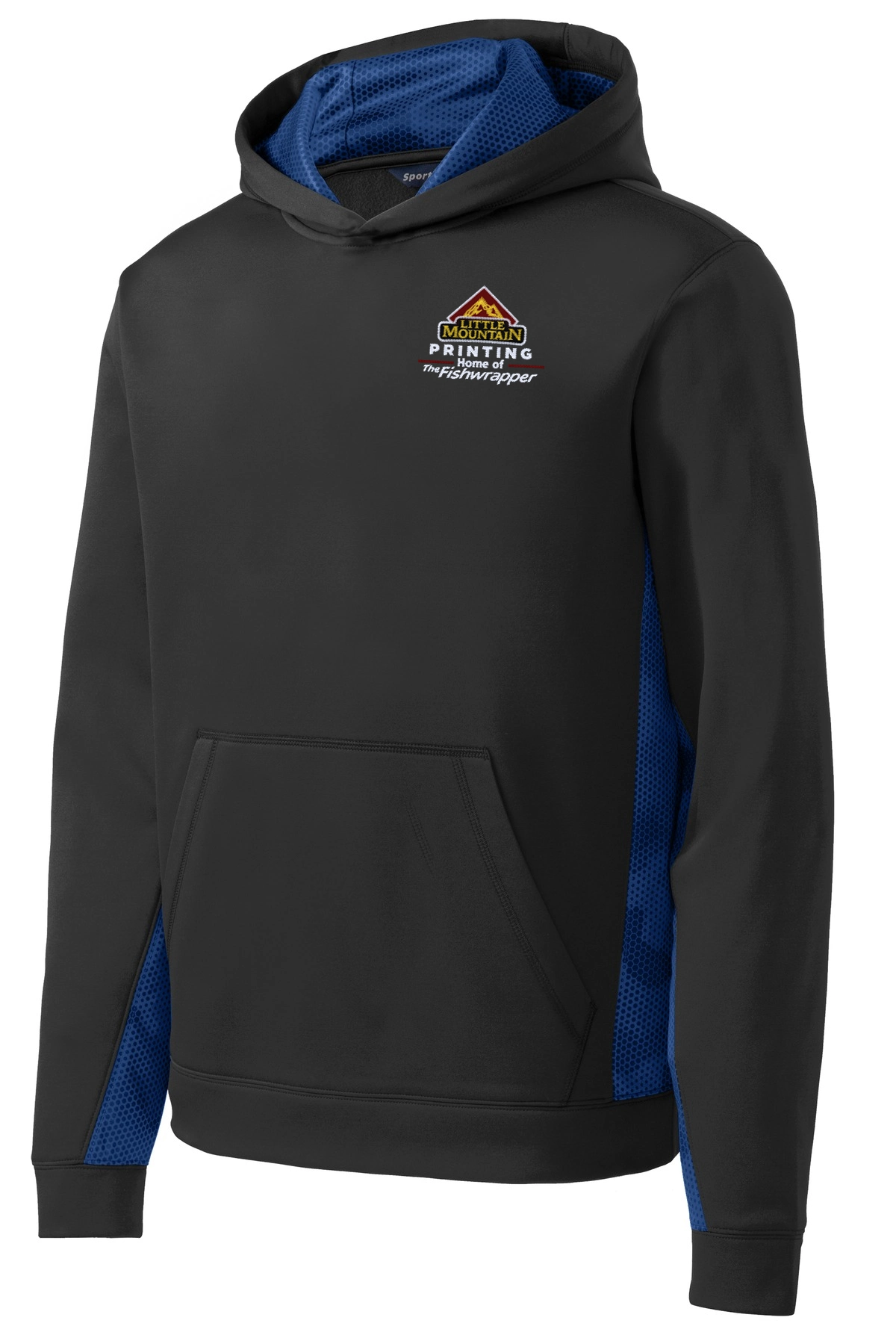 Variant Image for YST239 - Sport-Tek® Youth Sport-Wick® CamoHex Fleece Colorblock Hooded Pullover - LMP - 3 Color - Maroon,White,Gold - Website Little Mountain Printing