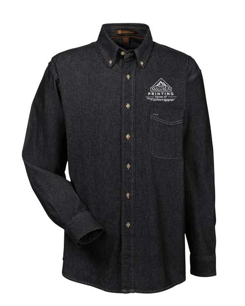 Variant Image for M550 -  Harriton Men's Long-Sleeve Denim Shirt - LMP - 1 Color - White - Website Little Mountain Printing