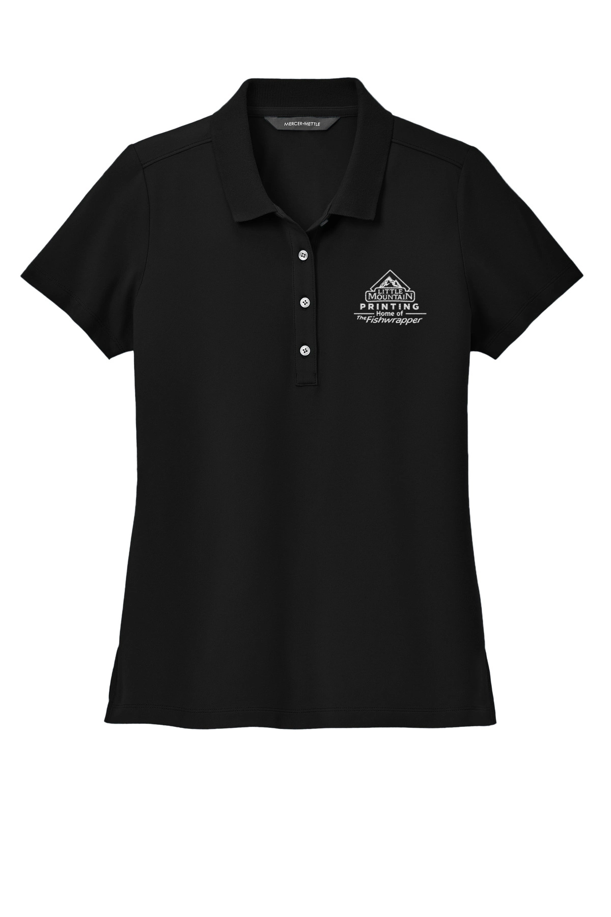 Variant Image for MM1005 - Mercer+Mettle® Women’s Stretch Pique Polo - LMP - 1 Color - White - Website Little Mountain Printing